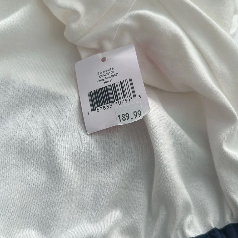 Kate Spade White and Navy Striped Dress XL